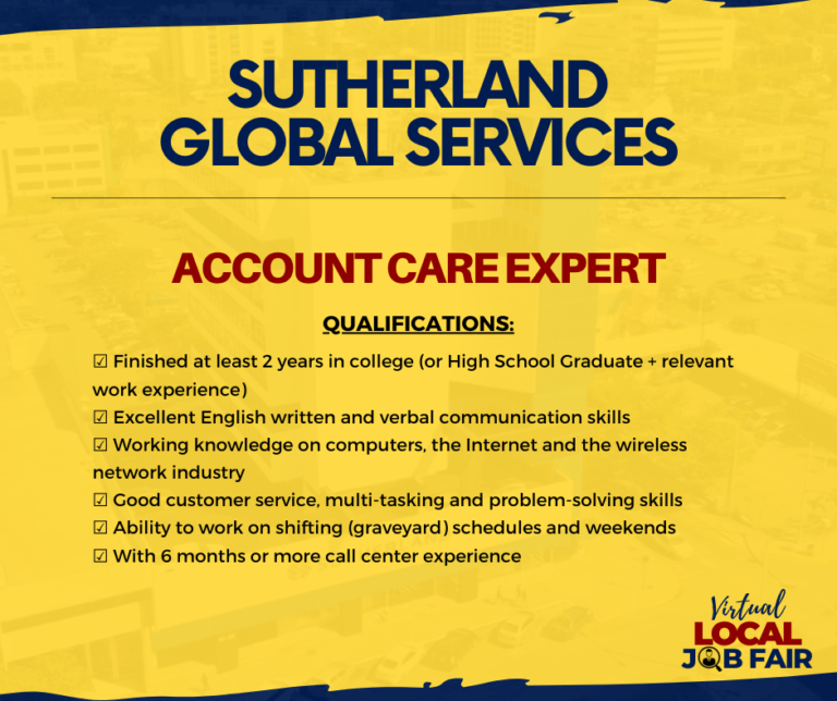 Sutherland Account Care Expert